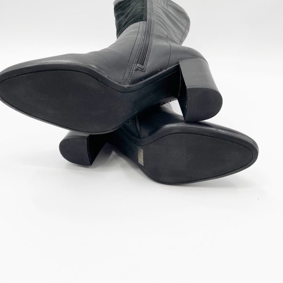 Franco Sarto Womens Black Leather & Suede Side Zip Boot Size 9.5 - Picture 8 of 13